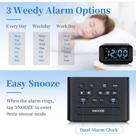 Alam Clock Adio, 2 Alams Jumbo LED Display Plug In Digital