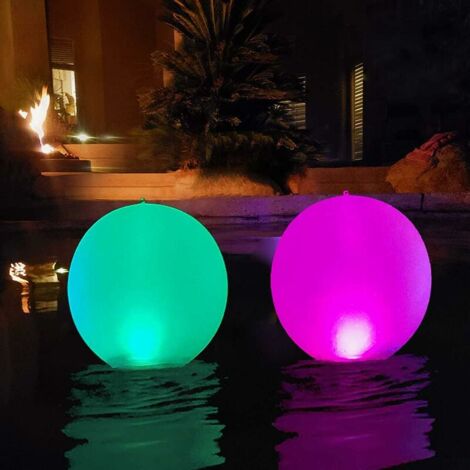 Floating Solar Light Waterproof LED Solar Globe Light Ball Outdoor Color Changing LED Night Light Party Decor for Pool Wedding Beach Garden Lawn Pathway 2Pcs