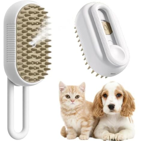 Steam Brush for Dogs and Cats, 3-in-1 Spray Massage Comb for Long/Short Hair Cats, Dog Brush, Cat Steam Brush, Ideal for Massage, Grooming (A)