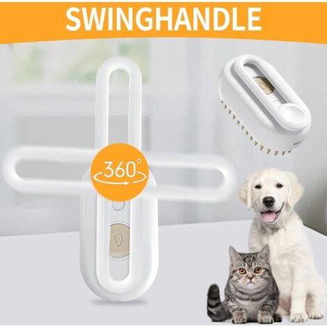 Steam Brush for Dogs and Cats, 3-in-1 Spray Massage Comb for Long/Short Hair Cats, Dog Brush, Cat Steam Brush, Ideal for Massage, Grooming (A)