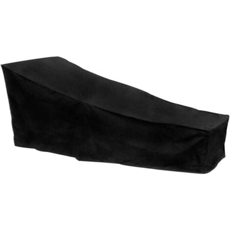 Garden Lounger Cover with Air Vents, Waterproof, Windproof, Anti-UV, Heavy Duty 420D Oxford Fabric Sun Lounger Cover, Deckchair (200x75x40/70cm) - Black