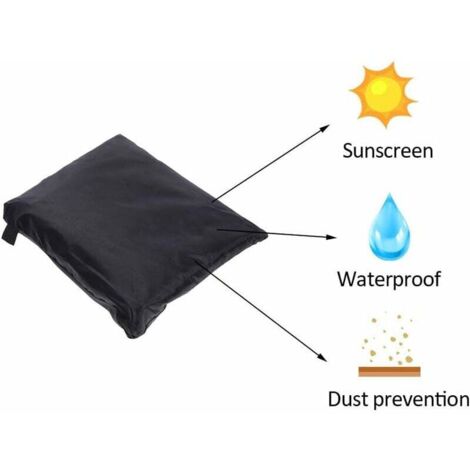 Garden Lounger Cover with Air Vents, Waterproof, Windproof, Anti-UV, Heavy Duty 420D Oxford Fabric Sun Lounger Cover, Deckchair (200x75x40/70cm) - Black