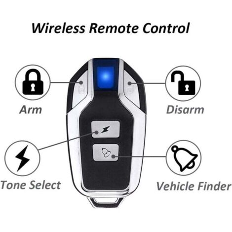 Wireless Motorcycle/Bicycle Alarm, Anti-Theft Security Alarm with Remote Control, IP55 Waterproof, 113 dB Super Loud (Black)