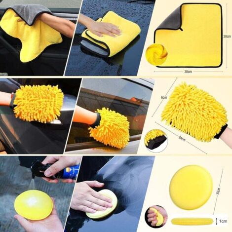 Car Cleaning Kit – 20-Piece Car Care Kit for Interior and Exterior – Car Wash Set with Brushes, Polishing Sponges, Cleaning Gel and More