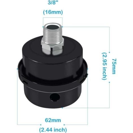 [NEVER USED] Air Compressor Muffler, Metal Muffler of the Silencer, Suction Filter Muffler, Air Compressor Filter Spare Parts, Air Compressor Muffler Accessories with 3/8 inch thread of PT 16 m