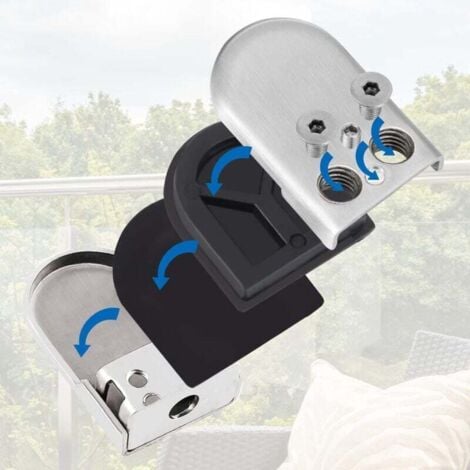 [NEVER USED] Glass Clamp, Stainless Steel Glass Clamp, 6-8 mm, Glass Clamp Brackets, Adjustable Glass Clamp, Flat Back, Connection for Balustrade Stair Handrail, 6 Pack