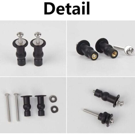[NEVER USED] Universal fixing, toilet seat fixing hinges, rubber dowels, toilet lid, toilet seat, fixed screws, toilet seat hinges, nuts, bolts, lid, toilet repair part