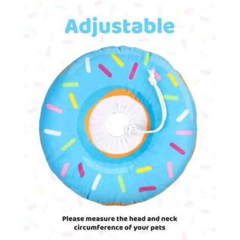 Adjustable Cat Recovery Collar, Cute Cat Donut Collar, Soft Cone Collars for Cat, Protective Cone Healing After Surgery