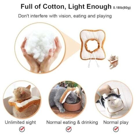 [NEVER USED] Soft Adjustable Cat Cone Collar, Cat Recovery Collar, Cute E Collar for Cats After Surgery, Cat Neck Cones to Stop Licking for Cat/Kitten/Small Dog