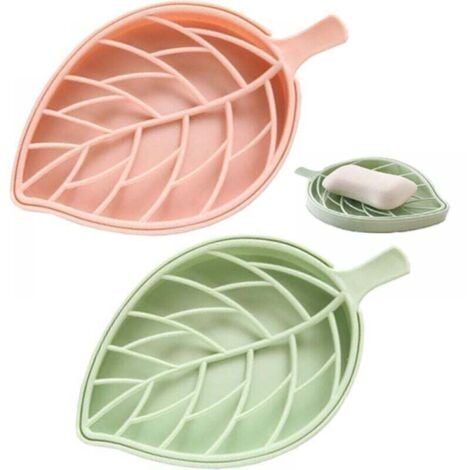 (Pink,Green)2 Pieces Bathroom Soap Dish, Practical Soap Box, Plastic Soap Box, Easy Cleaning Soap Holder, Solid Soap Holder for Home, Kitchen, Travel, Camping