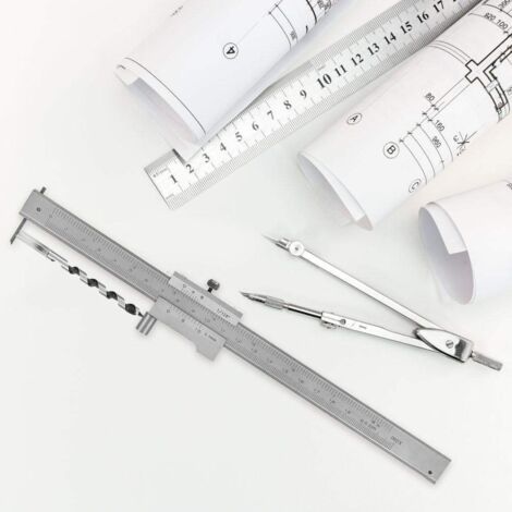Messschieber 0–200 Mm Aus Edelstahl – Parallelmarkierungslehre Mit Hartmetallnadel, Metrisch Und Zoll, Für Präzises Messen Und Anreißen