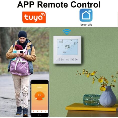 WLAN-Thermostat Für Fußbodenheizung - Programmierbar, 16A, Kompatibel Mit Alexa, Google Assistant, Tuya App