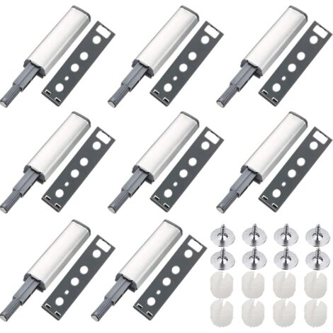 Push-to-Open-Magnet-Schranktür, 8 Stück, Metall-Magnetriegel, Push-Open-Push-Schrank-Magnetverschluss für Schrank, Push-to-Open-System, Schubladendämpfer