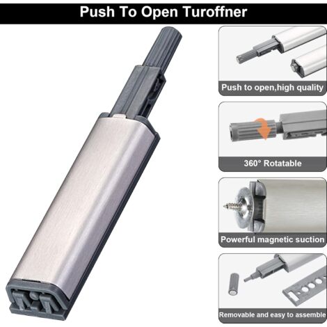 Push-to-Open Türriegel Elektrisch - Magnetischer Schranköffner Hellgrau