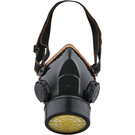 Anti-Staub-Maske, Lackschutz, industrielles chemisches Atemschutzgerät gegen giftige Dämpfe, Kartuschenmasken-Schutzventil, leicht zu atmen, schwarz (1/5)