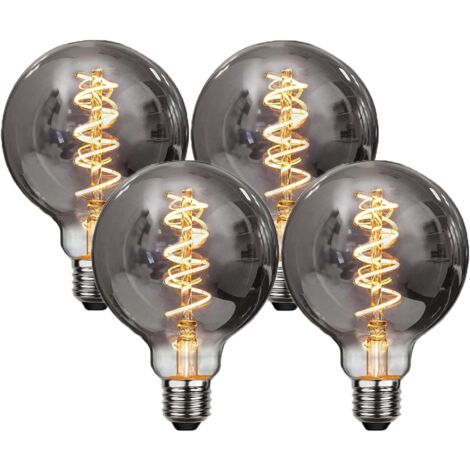 Edison-Glühbirne, 4 Stück, E27, G95, 4 W, Vintage-LED-Glühbirne, dekorative Lampe, Retro-Glühlampen, antike Glühbirne, warmweiß, für Restaurants, Cafés, Fenster, Ausstellungsräume, Glühlampen