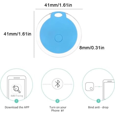 4er-Pack Mini-GPS-Tracker, wasserdichter tragbarer Bluetooth-Tracker für Gepäck/Kinder/Haustiere/Katze/Hund