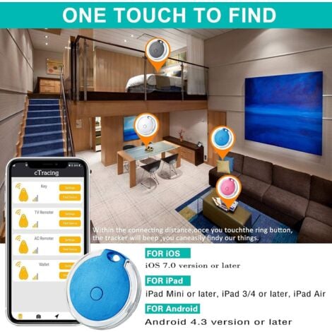4er-Pack Mini-GPS-Tracker, wasserdichter tragbarer Bluetooth-Tracker für Gepäck/Kinder/Haustiere/Katze/Hund