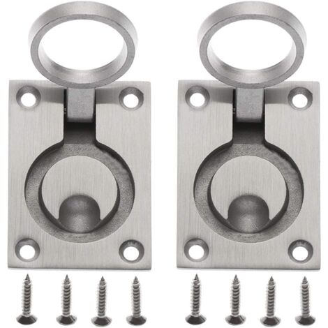 Lukengriff, Lukenspind, versteckter Schrank, Edelstahlgriff, Marine, Boot, Yacht, Lukenspind mit 8 Befestigungsschrauben, 62 x 44 mm, 2 Stk (1/5)