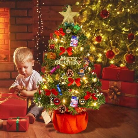 Künstlicher Weihnachtsbaum 60cm - Tischbaum Mit Ständer & 60 Spitzen