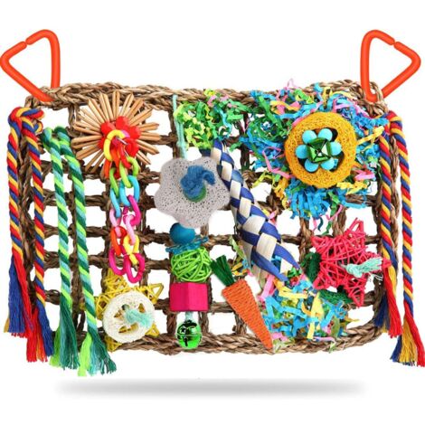 Papageien Spielzeug Aus Holz - Natürliches Kauspielzeug Zum Aufhängen Für Große Vögel