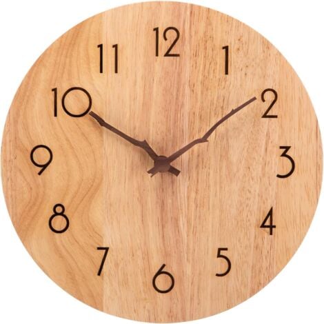 Holzwanduhr, 30 cm moderne Design-Wanduhr, riesige stille Wanduhr