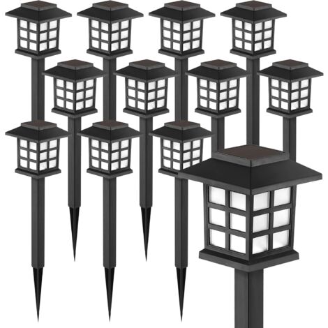 Solar-Lichterkette, 12 Stück, LED-Solarleuchten für den Außenbereich, wasserdicht, Solar-Gehwegleuchten sorgen für 10 Stunden Beleuchtung für Ihren Garten, Landschaft, Weg, Hof, Terrasse, Auffahrt (1/5)