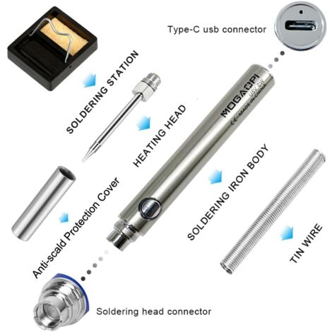 60 W Lötkolben Set, elektrischer Lötkolben, Lötwerkzeug, einstellbare Temperatur 200–450 °C, mit 60 W Lötkolben Set, elektrischer Lötkolben, Lötwerkzeug, einstellbare Temperatur 200–450 °C, mit