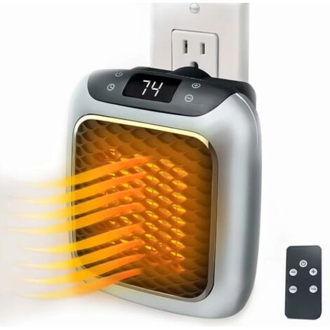800 W intelligenter Keramik-Heizlüfter, elektrische Heizung mit Wandsteckdose, Mini-elektrischer Heizlüfter mit Fernthermostat für Schlafzimmer, Büro, Wohnzimmer