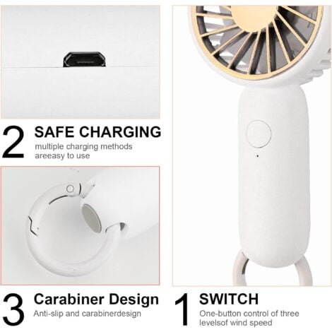 UTTASU Ice Cool USB Ventilator - 100 Stufen Mini Handventilator