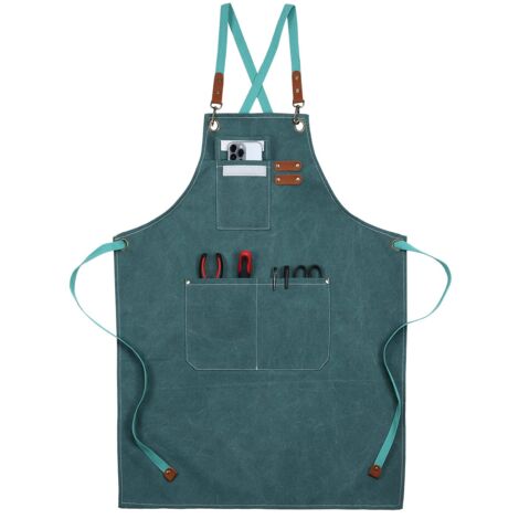 Canvas-Arbeitsschürze, Multifunktions-Arbeitsschürze mit 3 Werkzeugtaschen