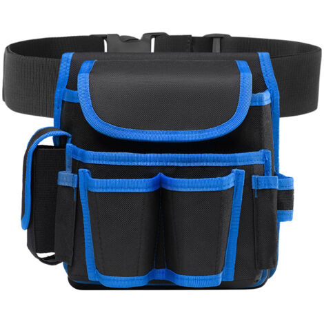 Professionelle Werkzeugtasche, verstellbare Werkzeug-Gürteltasche, Werkzeug-Umhängetasche, Elektriker-Werkzeuggürtel, Tischler-Werkzeuggürtel (blau)