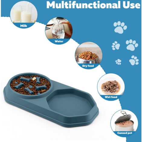 Anti-Gruß-Hunde-/Katzennapf, rutschfester Katzenfutternapf, multifunktionaler Haustiernapf (blau) (1/5)