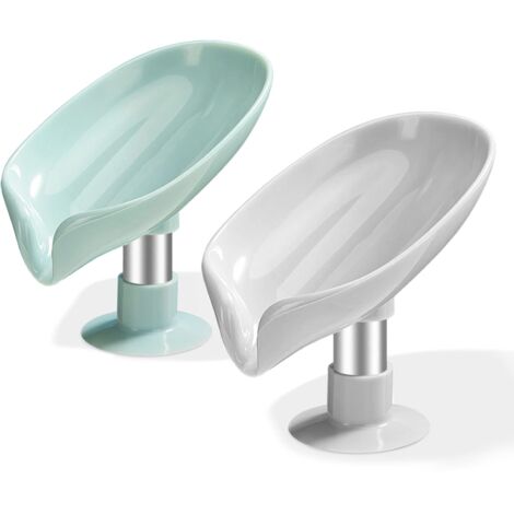 Seifenschale mit Saugnapf, 2er-Set, Seifenschale für die Dusche, Schwammhalter für die Küchenspüle, Seifenschale mit Abfluss, leicht zu reinigen und schnell trocknend, kein Bohren erforderlich (1/5)