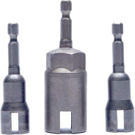 3-teiliger elektrischer Flügelmutterndreher-Satz, Schlitzbohrer-Steckschlüsselsatz, 1/4-Zoll-Sechskantschaft (19 mm, 12 mm) (1/5)