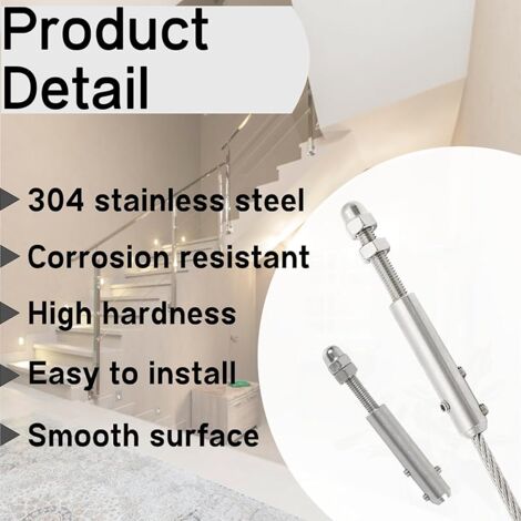 4er-Pack Edelstahl T316 Kabelspanner-Installationsset Für 4 M Treppengelander 92612022 4er-Pack Edelstahl T316 Kabelspanner-Installationsset Für 4 M Treppengelander 92612022
