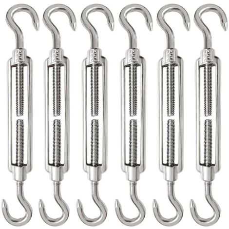 Stück M6 Seilspanner 304 Edelstahl Kabelspanner Verstellbarer Spannschlosshaken und Haken für Stahlkabel Drahtspanner Seilspanner Haken