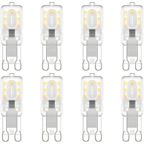 8er-Pack G9 LED-Lampen, G9 LED 220 V Naturweiß 4000 K 3 W entspricht 30 W Halogen [Energieklasse E]