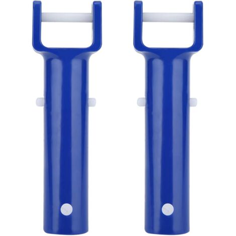 Schwimmbad-Clip, ABS-Material, blau, Schwimmbad-V-förmige Klemme, Bürstenkopf-Clip, Ersatzgriff, Pool-Zubehör für die meisten Standard-Staubsaugerköpfe, 2 Stück, JUSCH