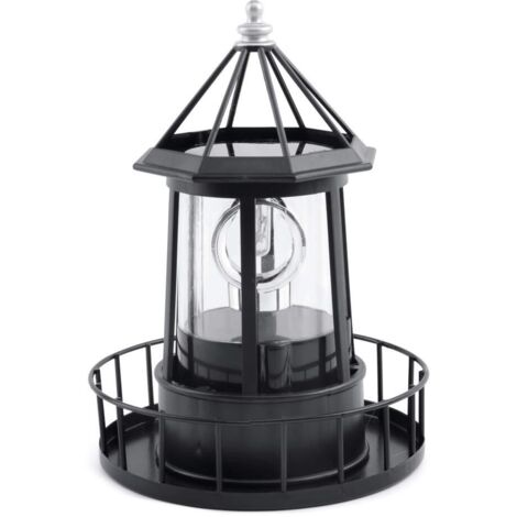LED Solar Rotierende Leuchtturmlampe, Gartendekoration Laterne