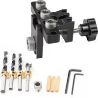 Dübelklemme mit geradem Loch, verstellbares, selbstzentrierendes Mehrzweck-Dübelset – 3-in-1-Dübelklemmenset zum Bohren und für Bohrer 8/10/15 mm