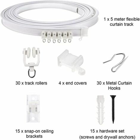 Jetec Draht-Gardinenstange Set – 2 X 5 M Edelstahl-Seil – Mit 48 Clips – Variabel Einstellbar – Für Vorhänge & Deko