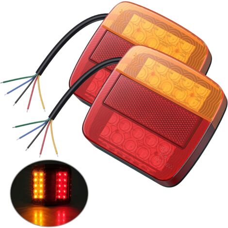 Stück multifunktionale LED-Rücklichter, rot, bernsteinfarben, weiß ...