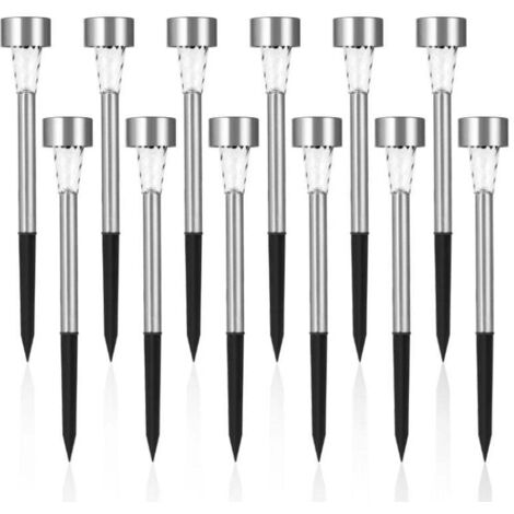Garden Mile 4x Solar-Pollerleuchten Edelstahl – Wasserdicht, Rostfrei, 25 Cm Hoch, Für Einfahrt & Garten