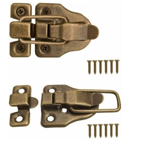 2 X Chiusure Per Bauli Scatole Valigie Guarnizioni In Metallo 2-x-chiusure-per-bauli-scatole-valigie-guarnizioni-in-metallo