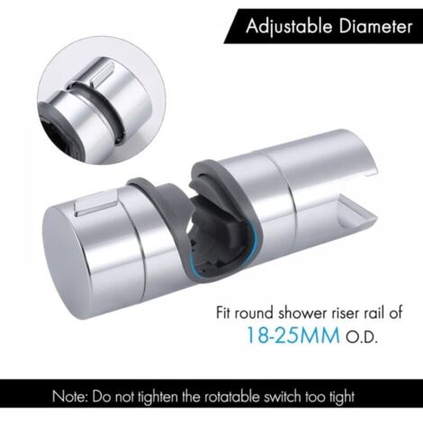 Supporto Doccia Regolabile, Supporto Soffione Doccia, Adatto Per Aste Doccia Da 18 A 25 Mm Supporto Soffione Doccia In Abs Cromato 98582916