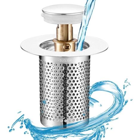 Cestello Scarico Con Blocco A Sfera In Acciaio Inox Per Lavelli Kindred, Filtro Anti-intasamento