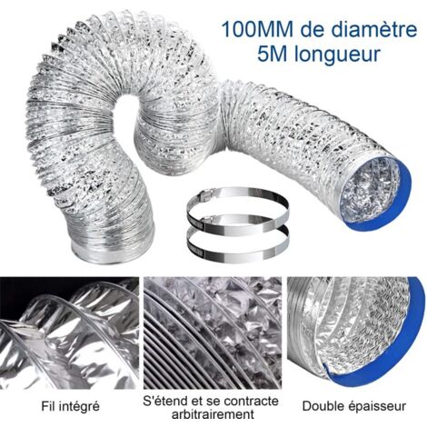 TUBO FLESSIBILE IN ALLUMINIO x CAPPA ALLUNGABILE A 3 METRI