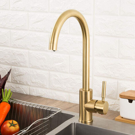 Rubinetto Lavabo FROPO 2 Maniglie, Oro Spazzolato, Set Da Bagno Con Scarico Pop-up, Beccuccio Rotante 360°