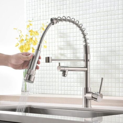 Aeratore Rubinetto Cucina Rubinetto Cucina Con Doccetta Estraibile - 2 Modalità Spruzzo, Acciaio Inossidabile Argentato Rubinetto Doccetta Estraibile 60cm - Foto 5